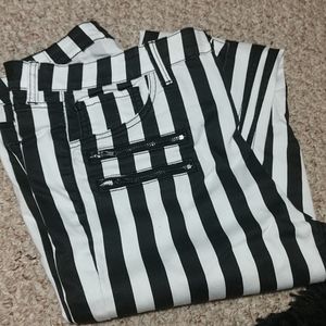 Blackheart Striped Stingerette pants with Zippers